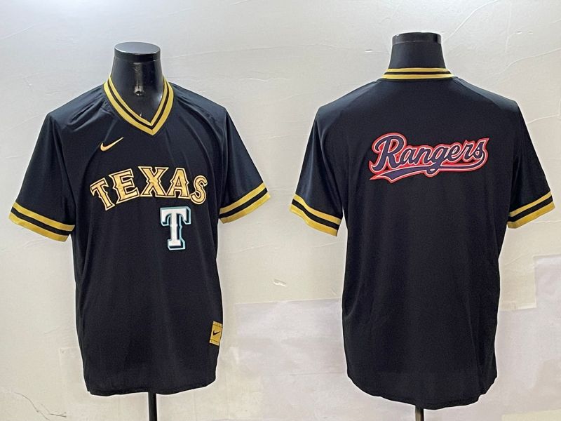 Men Texas Rangers Blank Black Gold Game 2025 Nike MLB Jersey style 9